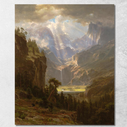 Picco Del Lander Delle Montagne Rocciose Albert Bierstadt abr84 quadro stampato su tela