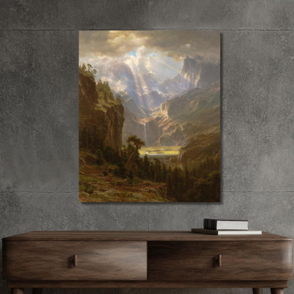 Picco Del Lander Delle Montagne Rocciose Albert Bierstadt abr84 quadro stampato su tela