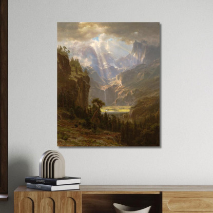 Picco Del Lander Delle Montagne Rocciose Albert Bierstadt abr84 quadro stampato su tela