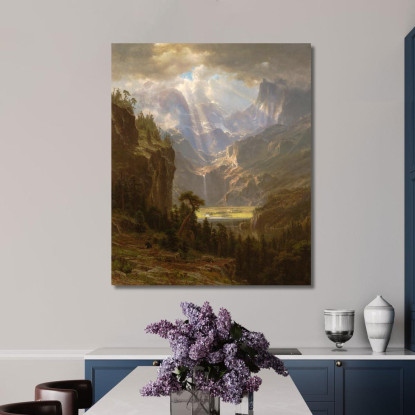 Picco Del Lander Delle Montagne Rocciose Albert Bierstadt abr84 quadro stampato su tela