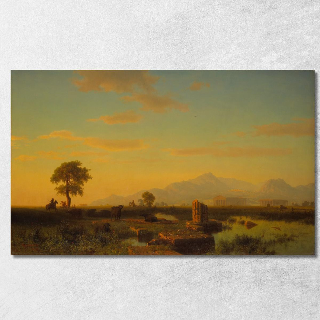 Rovine Di Paestum Albert Bierstadt abr85 quadro stampato su tela