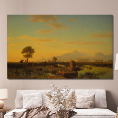 Rovine Di Paestum Albert Bierstadt abr85 quadro stampato su tela