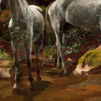 Studio Dei Cavalli Selvaggi Albert Bierstadt abr98 quadro stampato su tela