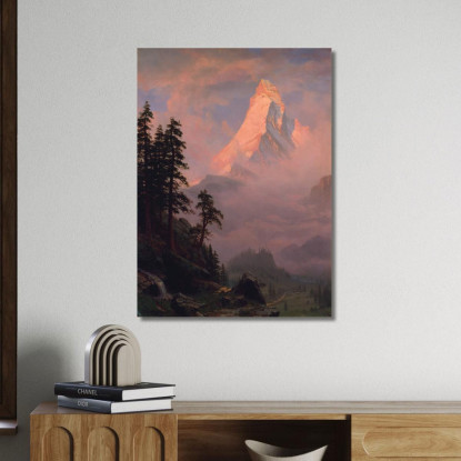 Alba Sul Cervino Albert Bierstadt abr102 quadro stampato su tela