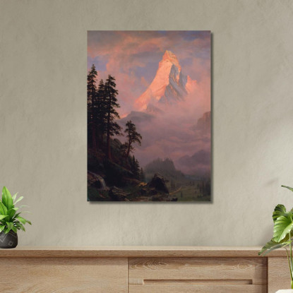Alba Sul Cervino Albert Bierstadt abr102 quadro stampato su tela