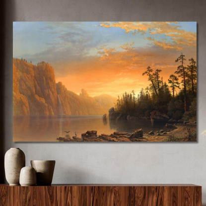 Tramonto In California Albert Bierstadt abr103 quadro stampato su tela