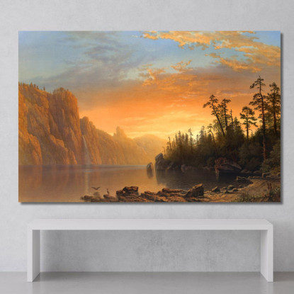 Tramonto In California Albert Bierstadt abr103 quadro stampato su tela