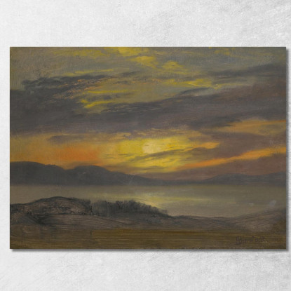 Tramonto Albert Bierstadt abr104 quadro stampato su tela