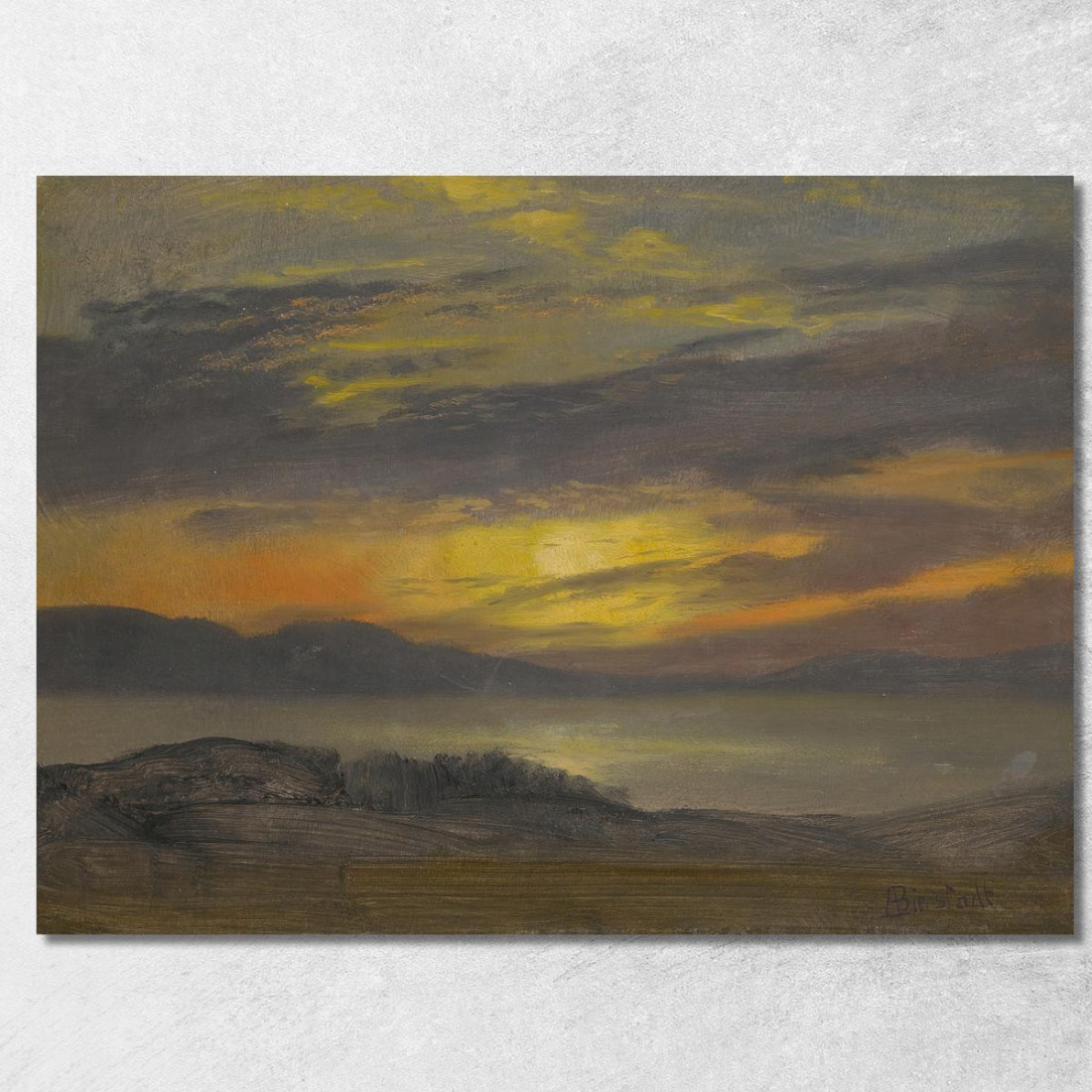 Tramonto Albert Bierstadt abr104 quadro stampato su tela