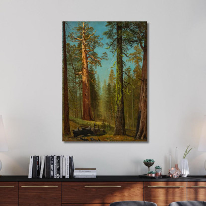 La Sequoia Gigante Grizzly Mariposa Grove California Albert Bierstadt abr107 quadro stampato su tela