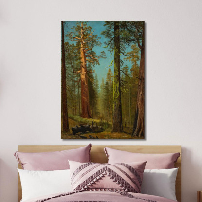 La Sequoia Gigante Grizzly Mariposa Grove California Albert Bierstadt abr107 quadro stampato su tela