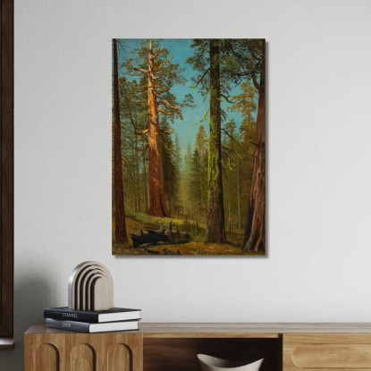 La Sequoia Gigante Grizzly Mariposa Grove California Albert Bierstadt abr107 quadro stampato su tela