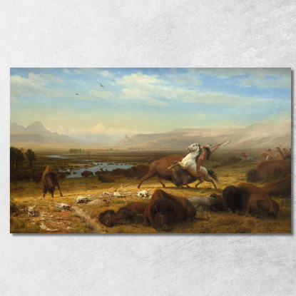 L'Ultimo Dei Bufali Albert Bierstadt abr108 quadro stampato su tela