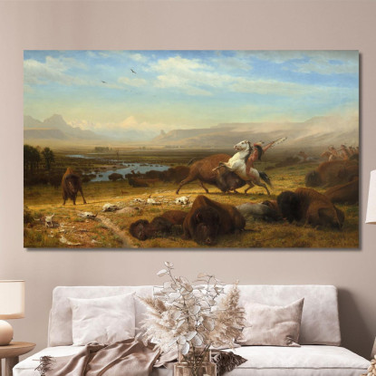 L'Ultimo Dei Bufali Albert Bierstadt abr108 quadro stampato su tela