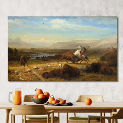 L'Ultimo Dei Bufali Albert Bierstadt abr108 quadro stampato su tela