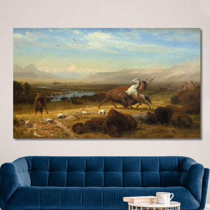L'Ultimo Dei Bufali Albert Bierstadt abr108 quadro stampato su tela