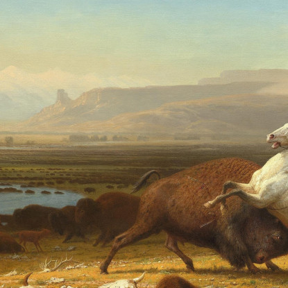 L'Ultimo Dei Bufali Albert Bierstadt abr108 quadro stampato su tela