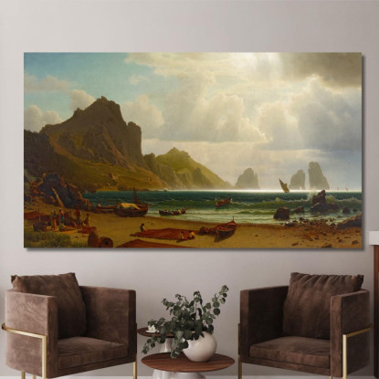 The Marina Piccola Capri Albert Bierstadt abr109 quadro stampato su tela