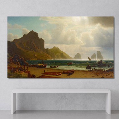 The Marina Piccola Capri Albert Bierstadt abr109 quadro stampato su tela