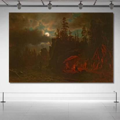 Il Campo Dei Cacciatori Albert Bierstadt abr112 quadro stampato su tela