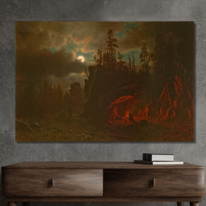 Il Campo Dei Cacciatori Albert Bierstadt abr112 quadro stampato su tela