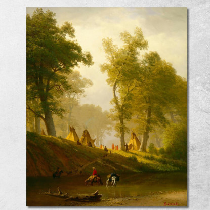 Il Fiume Wolf Kansas Albert Bierstadt abr114 quadro stampato su tela