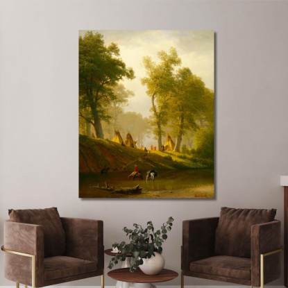 Il Fiume Wolf Kansas Albert Bierstadt abr114 quadro stampato su tela