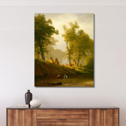 Il Fiume Wolf Kansas Albert Bierstadt abr114 quadro stampato su tela