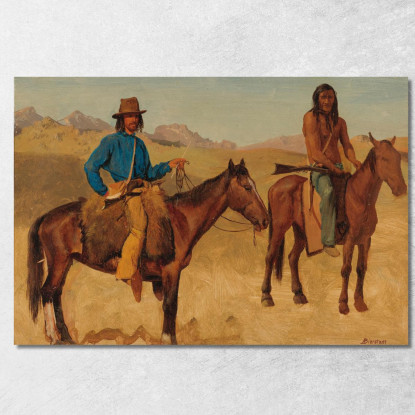Trapper E Guida Indiana A Cavallo Albert Bierstadt abr117 quadro stampato su tela