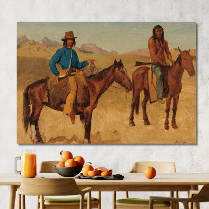 Trapper E Guida Indiana A Cavallo Albert Bierstadt abr117 quadro stampato su tela