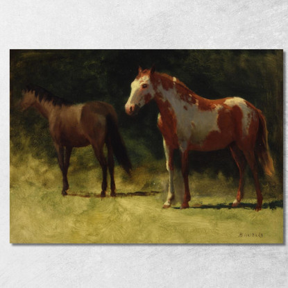 Due Cavalli Albert Bierstadt abr119 quadro stampato su tela