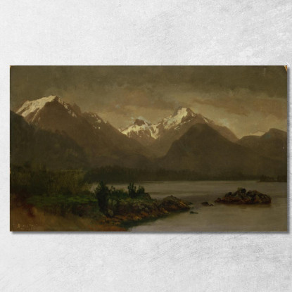 Montagne E Lago Senza Titolo Albert Bierstadt abr121 quadro stampato su tela