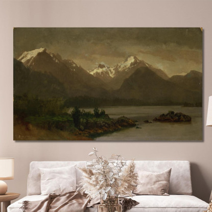 Montagne E Lago Senza Titolo Albert Bierstadt abr121 quadro stampato su tela