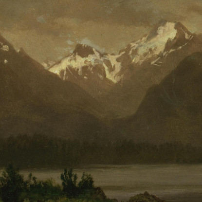 Montagne E Lago Senza Titolo Albert Bierstadt abr121 quadro stampato su tela
