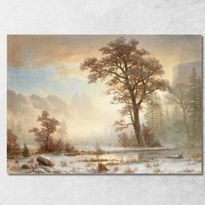 Valle Dello Yosemite: Prima Nevicata Dell'Anno Albert Bierstadt abr122 quadro stampato su tela