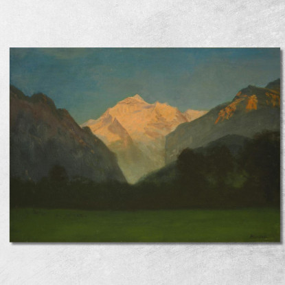 Vista Del Glacier Park O Tramonto Sul Picco Albert Bierstadt abr127 quadro stampato su tela