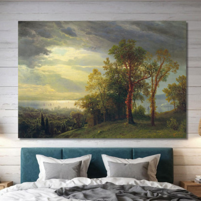 Vista Sull'Hudson Albert Bierstadt abr128 quadro stampato su tela
