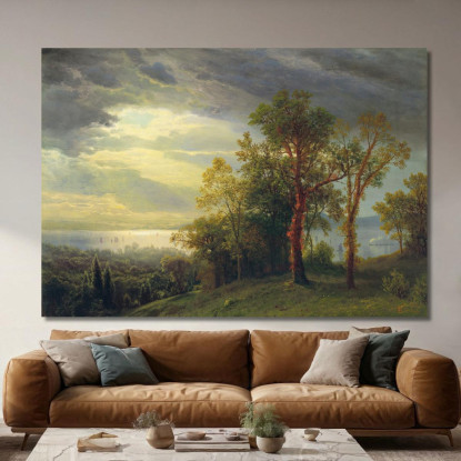 Vista Sull'Hudson Albert Bierstadt abr128 quadro stampato su tela