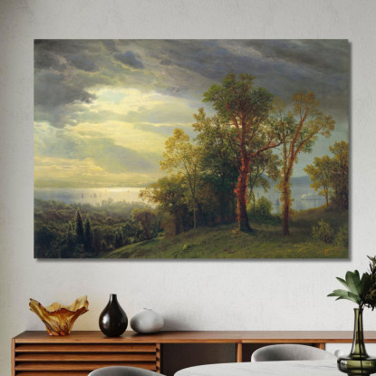Vista Sull'Hudson Albert Bierstadt abr128 quadro stampato su tela