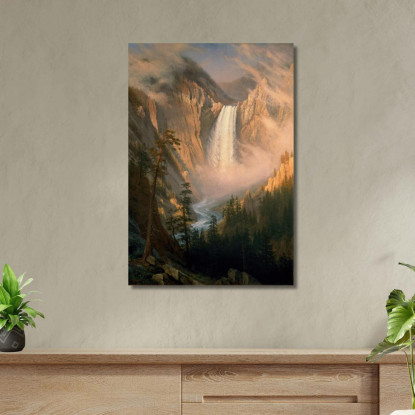 Cascate Di Yellowstone Albert Bierstadt abr135 quadro stampato su tela