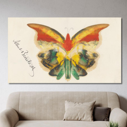 Farfalla Gialla Albert Bierstadt abr136 quadro stampato su tela