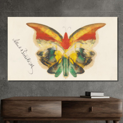 Farfalla Gialla Albert Bierstadt abr136 quadro stampato su tela