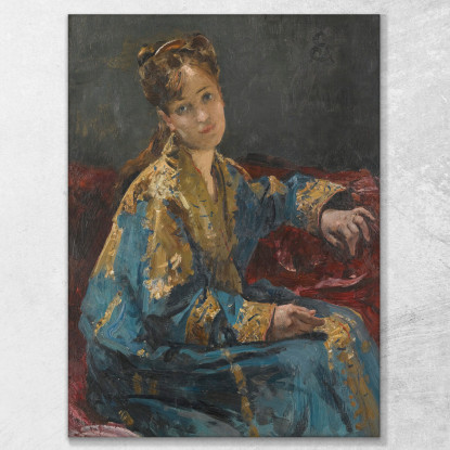 La Signora In Blu Alfred Stevens stal39 quadro stampato su tela