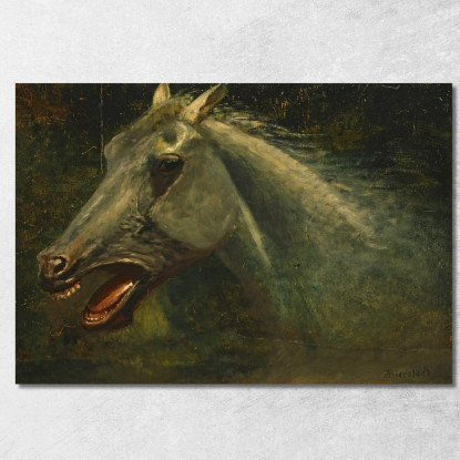 A Wild Stallion Uno Schizzo Ad Olio Originale Per The Last Of The Buffalo Albert Bierstadt abr141 quadro stampato su tela