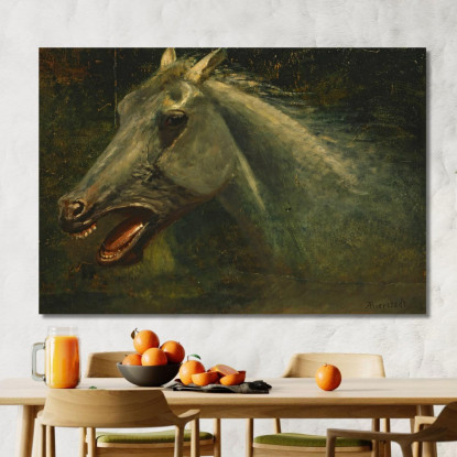 A Wild Stallion Uno Schizzo Ad Olio Originale Per The Last Of The Buffalo Albert Bierstadt abr141 quadro stampato su tela