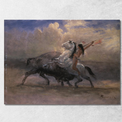 Schizzo Per L'Ultimo Dei Bufali Albert Bierstadt abr142 quadro stampato su tela