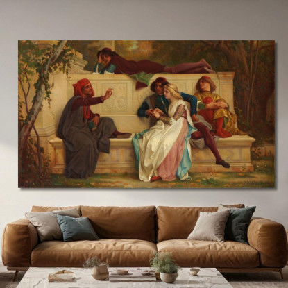 Poeta Fiorentino Alexandre Cabanel acb13 quadro stampato su tela