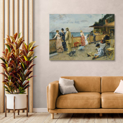 La Villa Des Falaises A Sainte-Adresse Alfred Stevens stal46 quadro stampato su tela