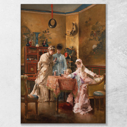 I Visitatori Alfred Stevens stal50 quadro stampato su tela