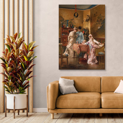 I Visitatori Alfred Stevens stal50 quadro stampato su tela